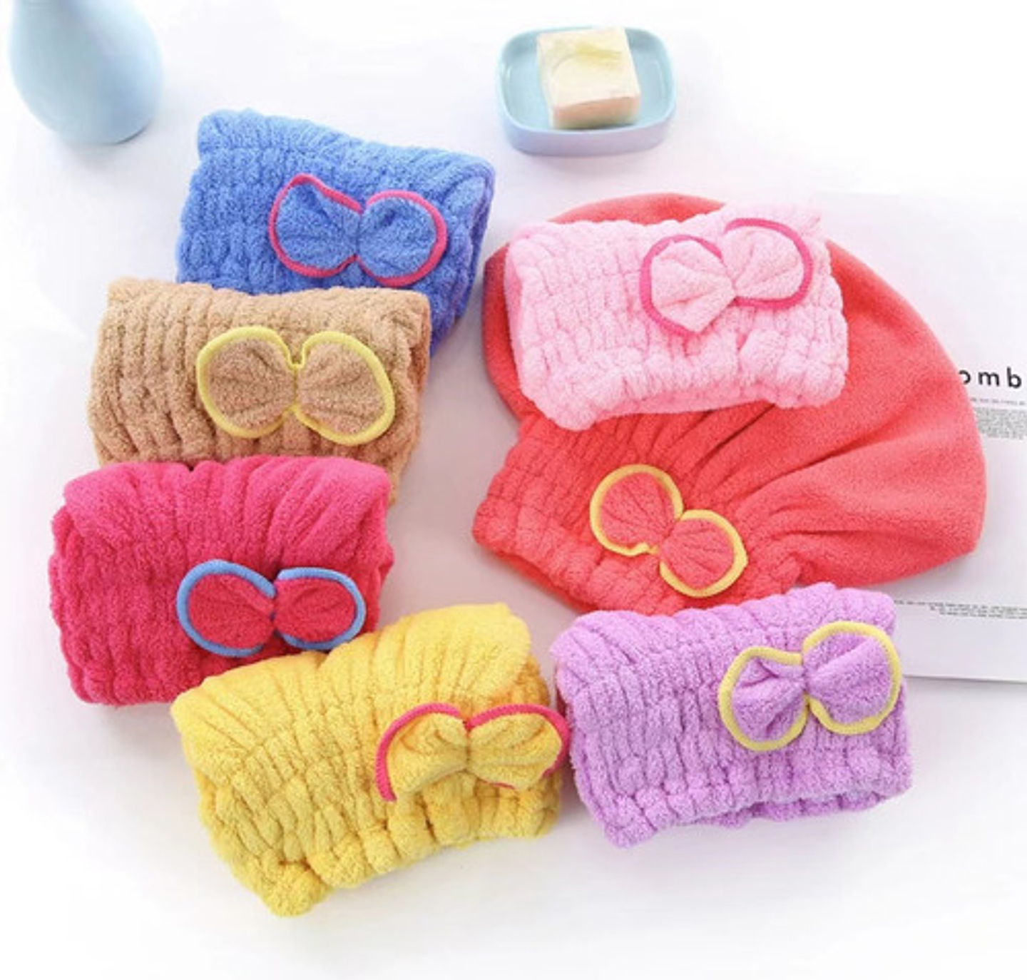 Gorro Toalla Microfibra Para Secar Cabello Ducha 14