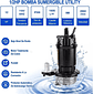 Bomba De Agua Sumergible 370w, Flujo Máximo 1500l/h, Bomba Sumergible Agua Sucia Para Piscina, Jardín Y Estanque Negro - Miniatura 2