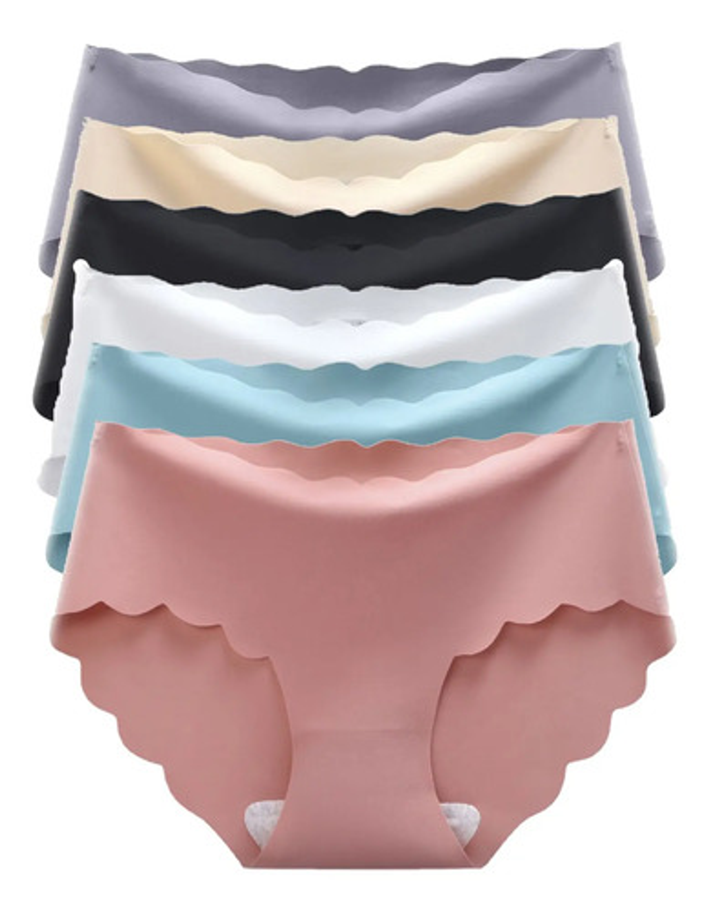 Pack 6 Calzon De Mujer De Seda Sin Costura  1