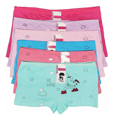 Pack 12 Pantaletas Algodón Niña Calzón Talla 12-16