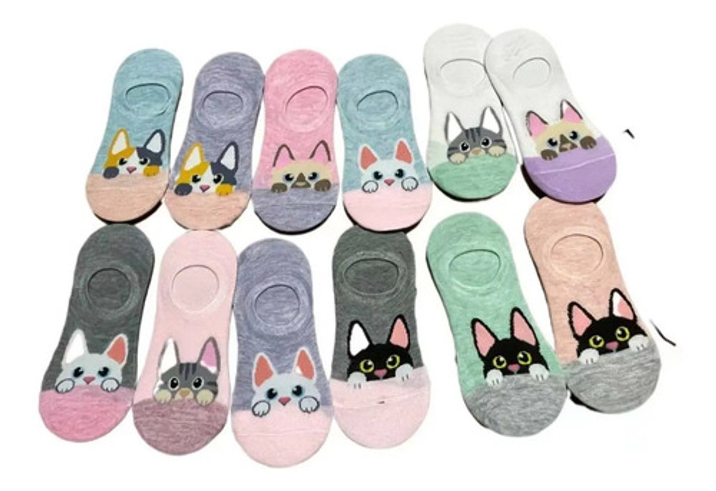 Pack 12 Calcetín Mujer Invisible Con Diseño 1 5