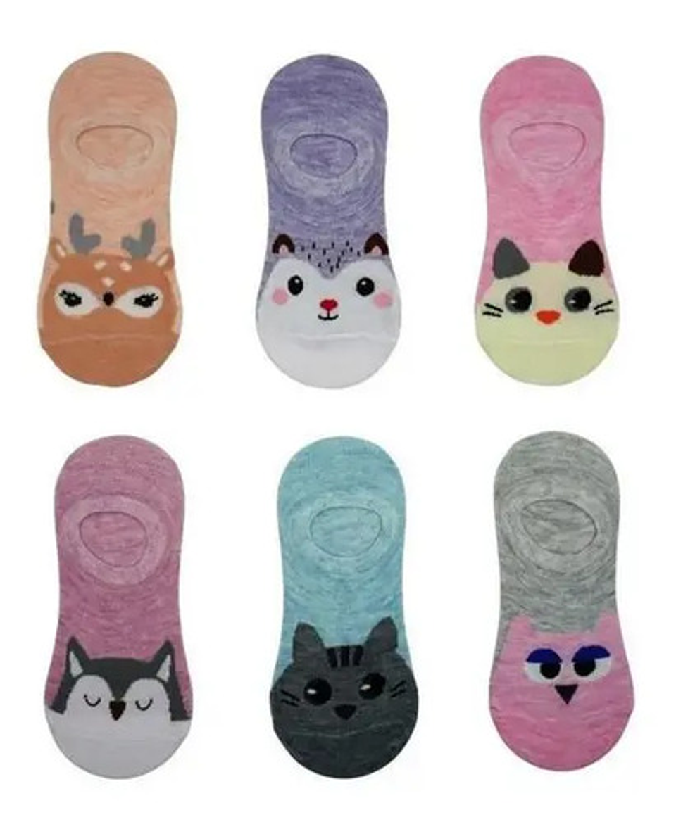 Pack 12 Calcetín Mujer Invisible Con Diseño 1 10