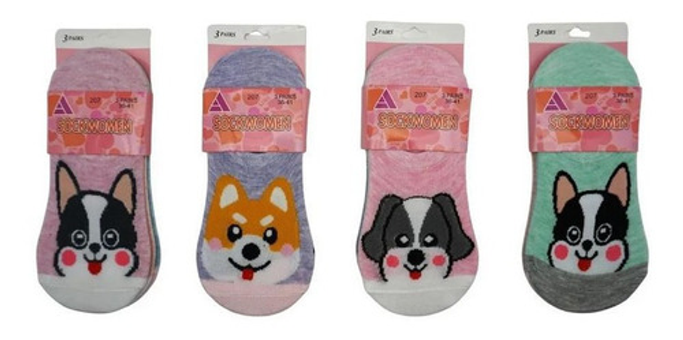 Pack 12 Calcetín Mujer Invisible Con Diseño 1 16