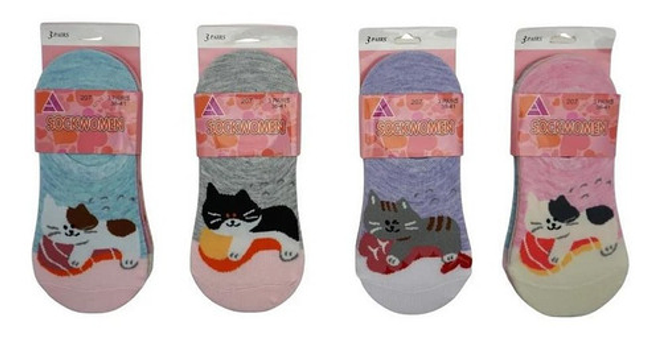 Pack 12 Calcetín Mujer Invisible Con Diseño 1 23