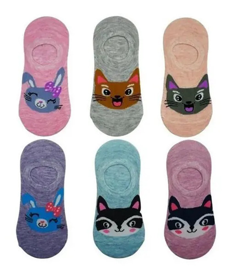 Pack 12 Calcetín Mujer Invisible Con Diseño 1 32