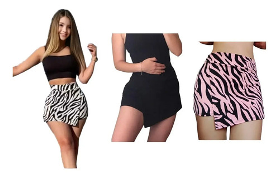 Pack 2 Falda Short Dama , Colores Surtidos  3