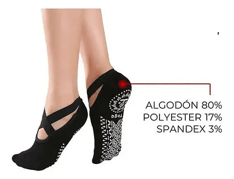 4 Pares Calcetines Antideslizantes Yoga Pilates Mujer
