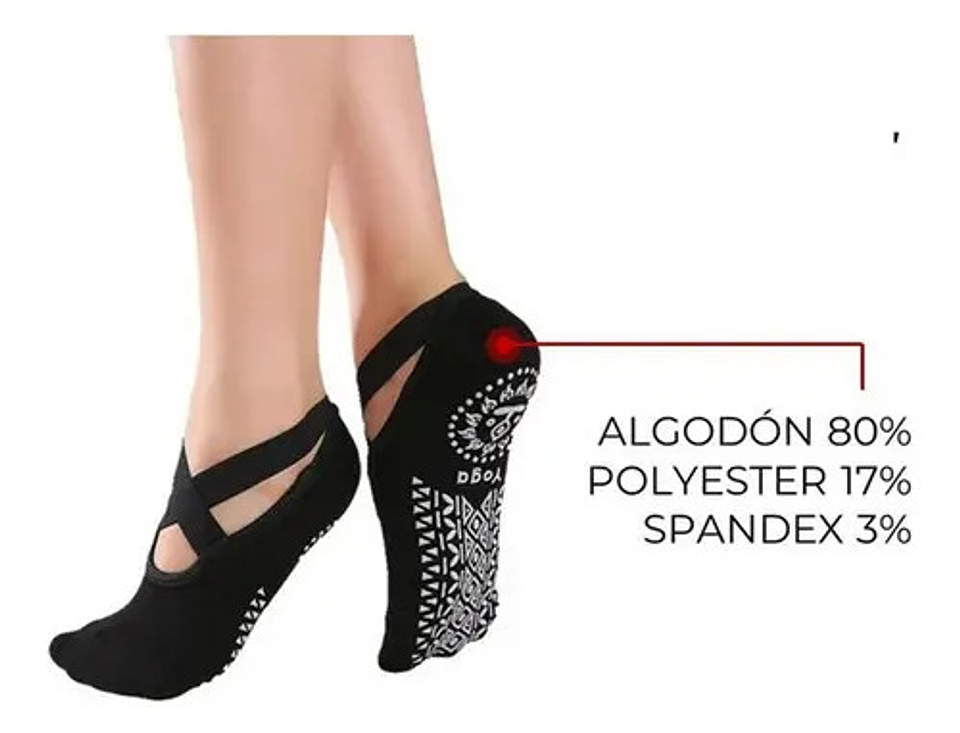 4 Pares Calcetines Antideslizantes Yoga Pilates Mujer 2
