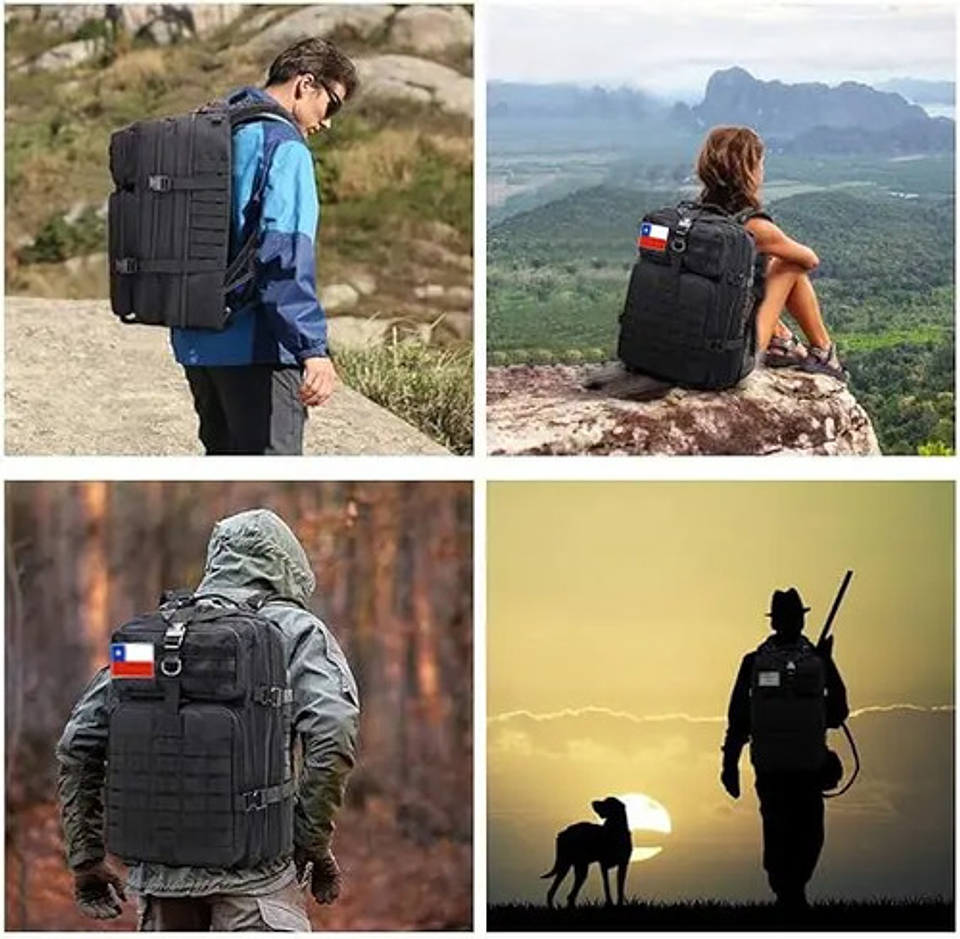 Mochila Tactica Militar Outdoor Pentagon 45l Impermeable Negro Liso 8