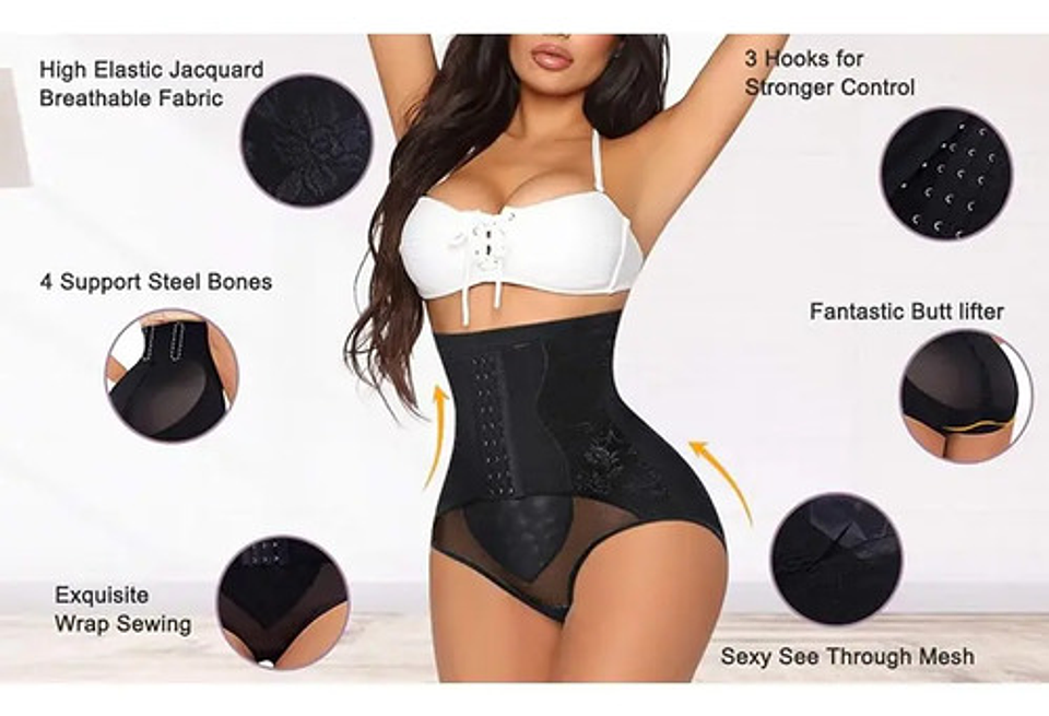 Calzon Faja Reductor Broches Waist Trainner Post Parto Fajas 9