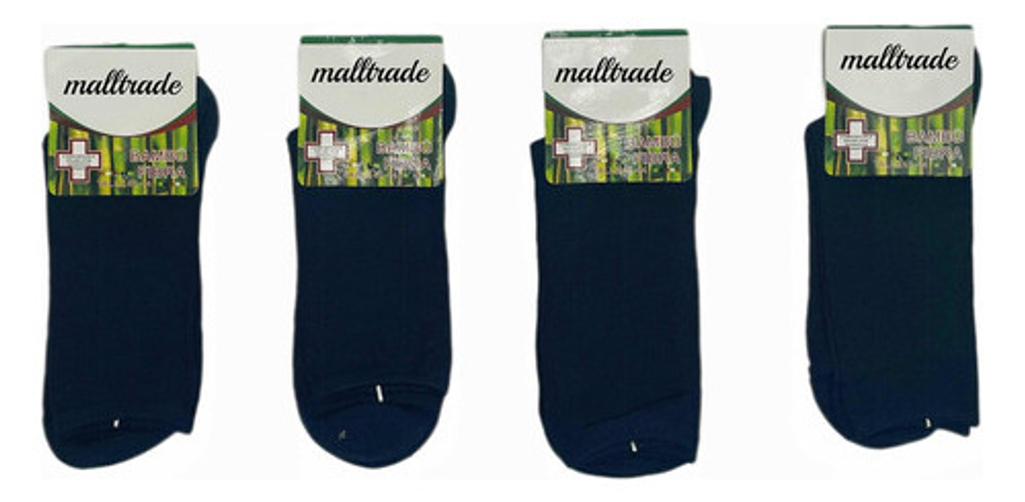 12pares Calcetin Hombre Bambu Diabetico Sin Costuras  Negros 2