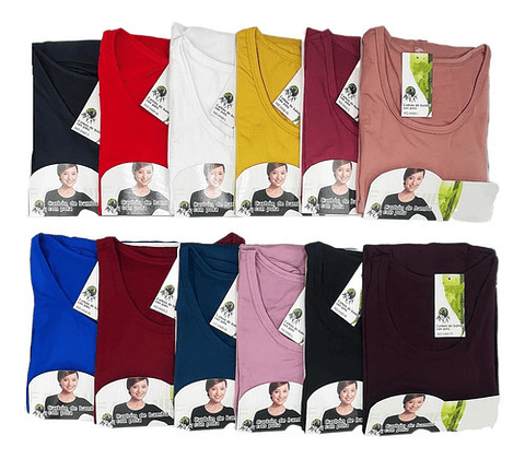 Pack 6 Camisetas Bambú Con Polar De Mujer  