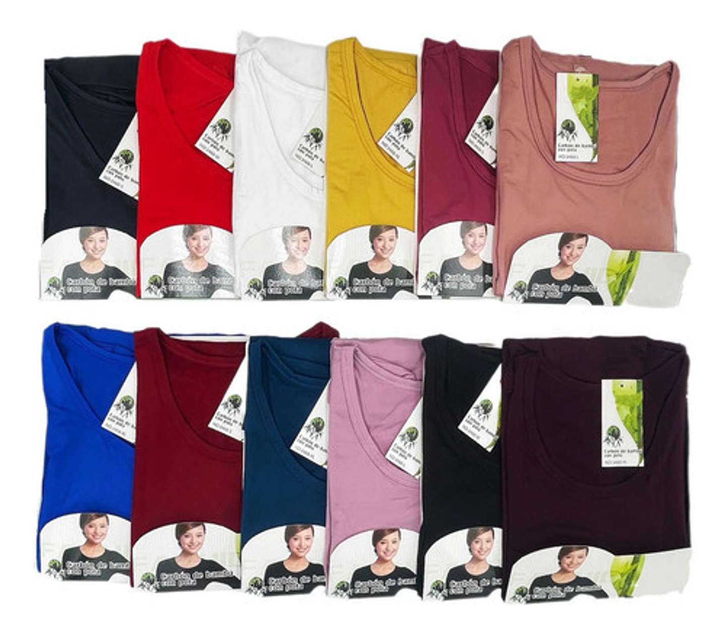 Pack 6 Camisetas Bambú Con Polar De Mujer   2