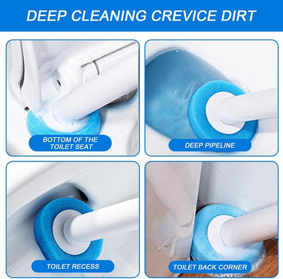 Cepillo Limpiador De Inodoro Wc Desechable + 8 Repuestos 7