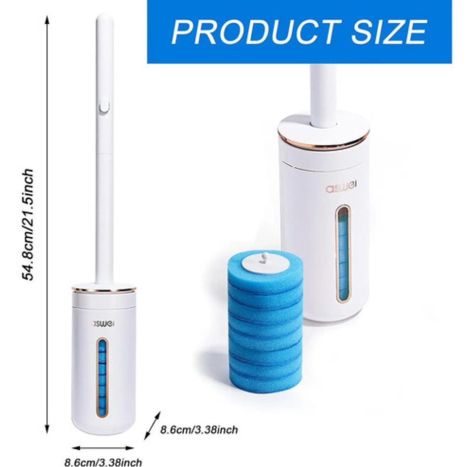 Cepillo Limpiador De Inodoro Wc Desechable + 8 Repuestos 8