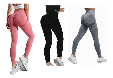 Pack 2 Calzas Leggings Push Up Deportivos Cintura Alta