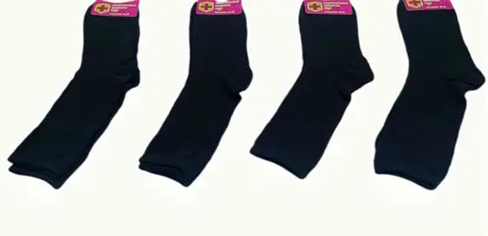 6 Pares Calcetin Mujer Bambu Diabetico Sin Costuras (negros) 3