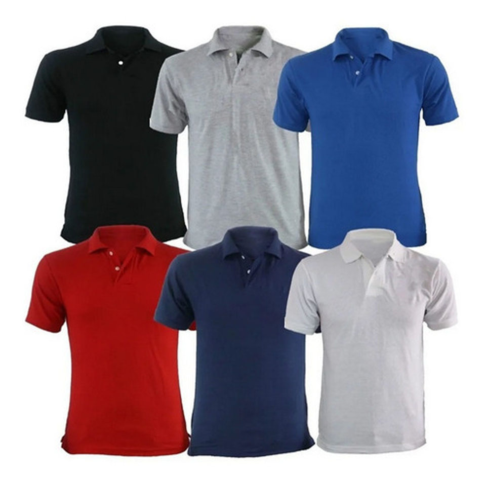 3pack Polera Pique Unisex Manga Corta.varios Colores 25