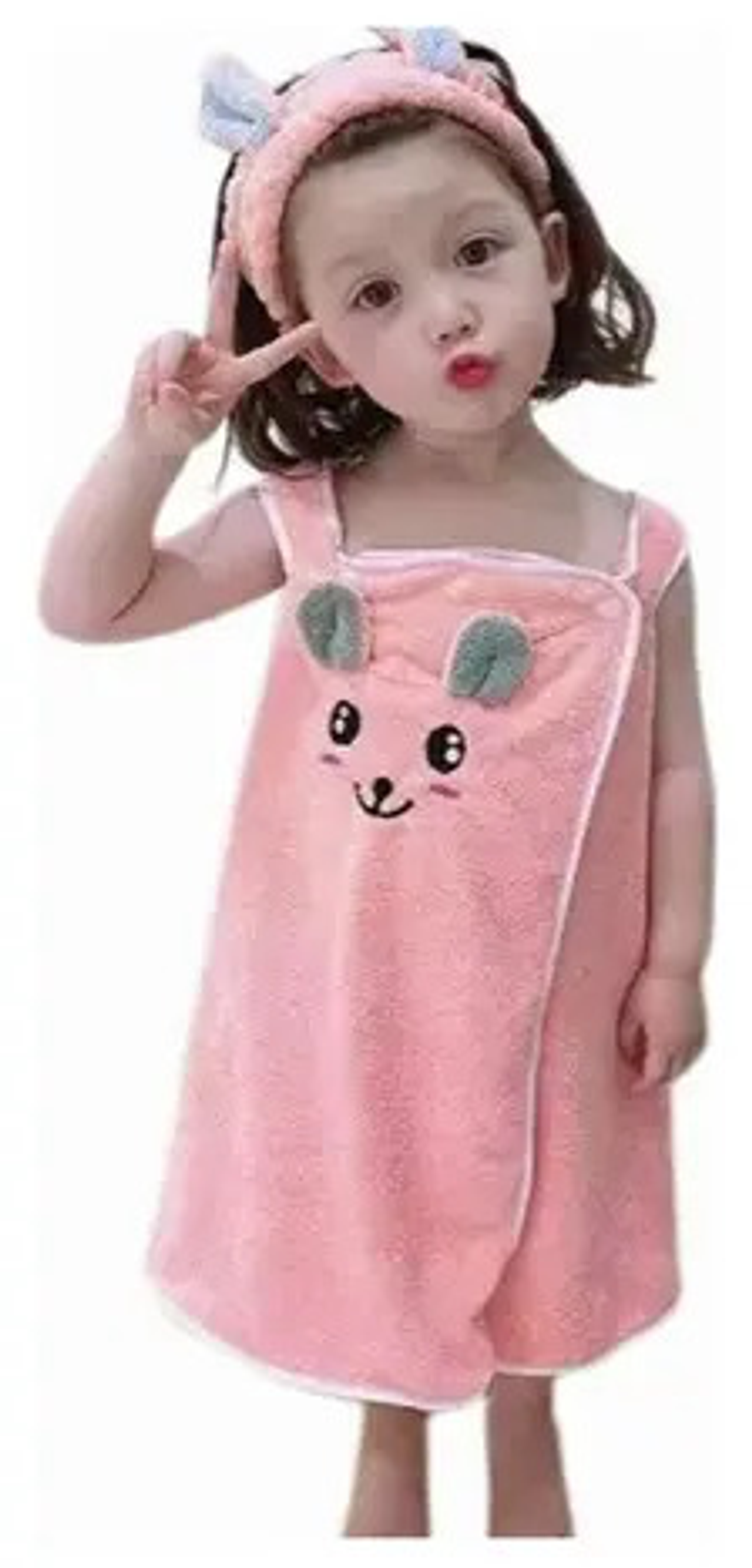 Pack 12 Toalla De Baño Conejo Niña Cintillo Secado Rapido 1