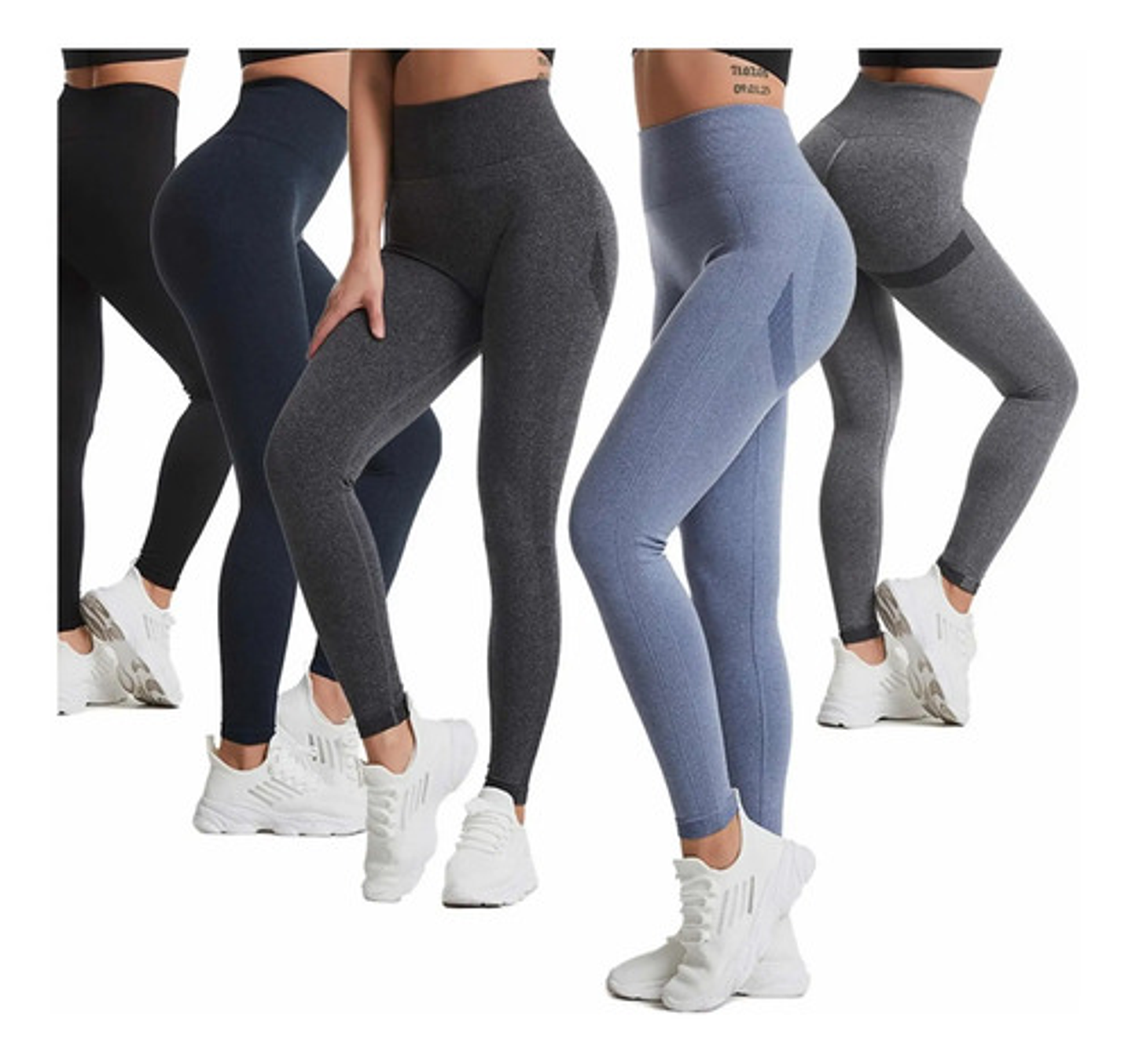 Pack6 Calzas Leggins Push Up Cintura Alta Colores Surtidos 3