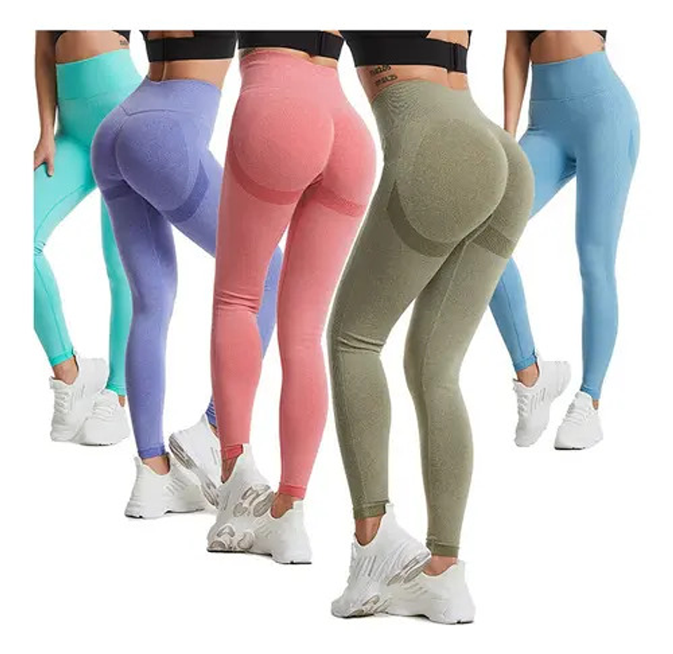 Pack12 Calzas Leggins Push Up Cintura Alta Colores Surtidos 4
