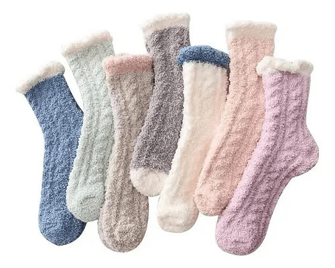 Pack12 Calcetin Toalla Polar Mujer Y Nina,solo  Liso