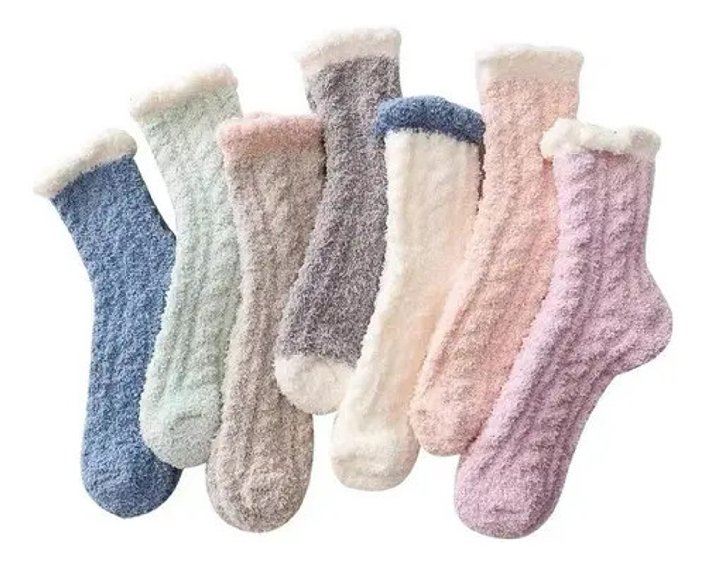 Pack12 Calcetin Toalla Polar Mujer Y Nina,solo  Liso 1