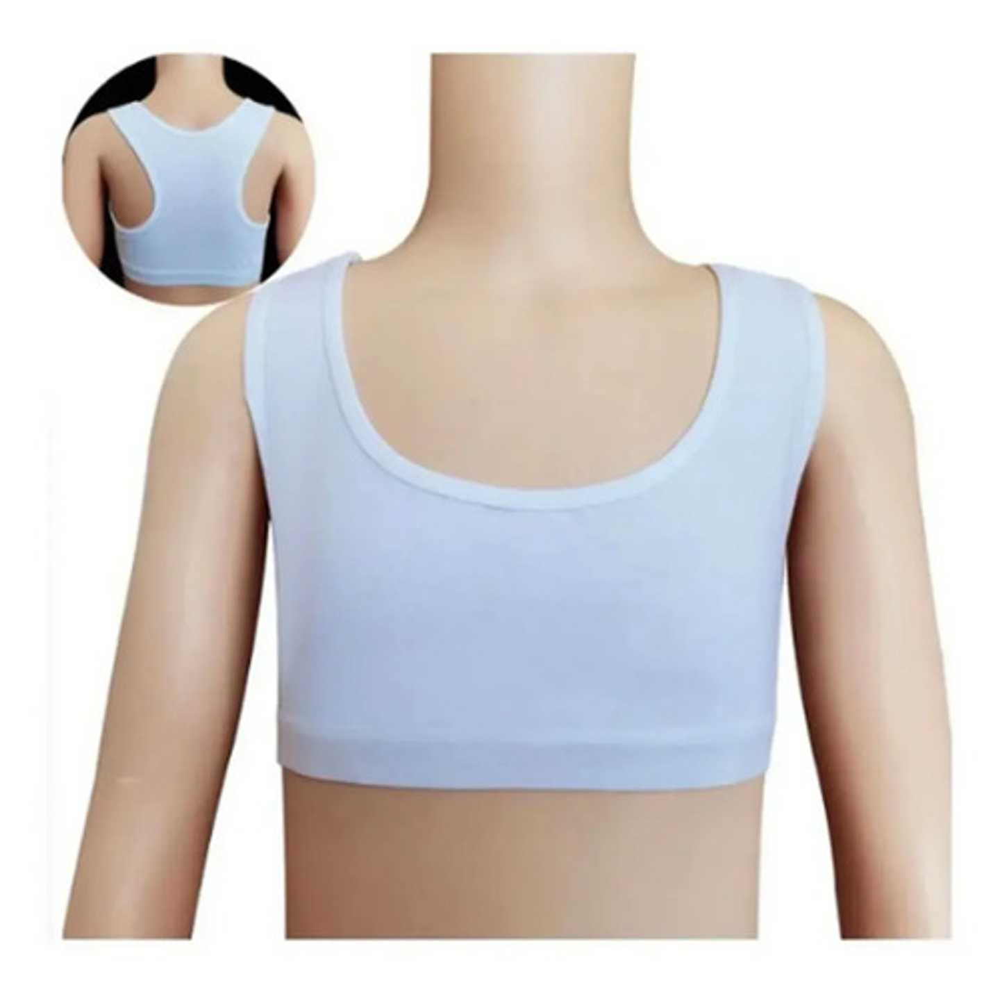 Pack 3 Petos Niña Sostén Deportivo Juvenil 100% Algodón 10