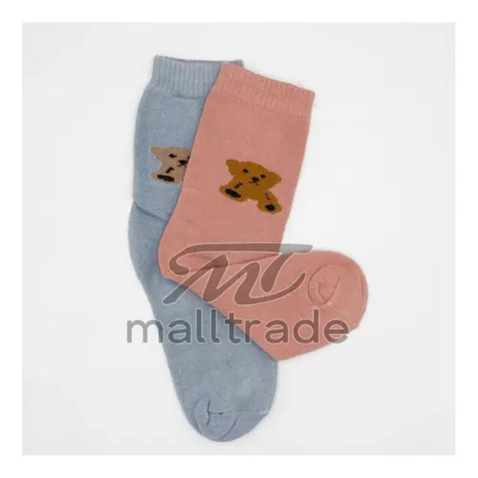 Pack 12 Calcetin Algodon Con Toalla Grueso Mujer Osito 3
