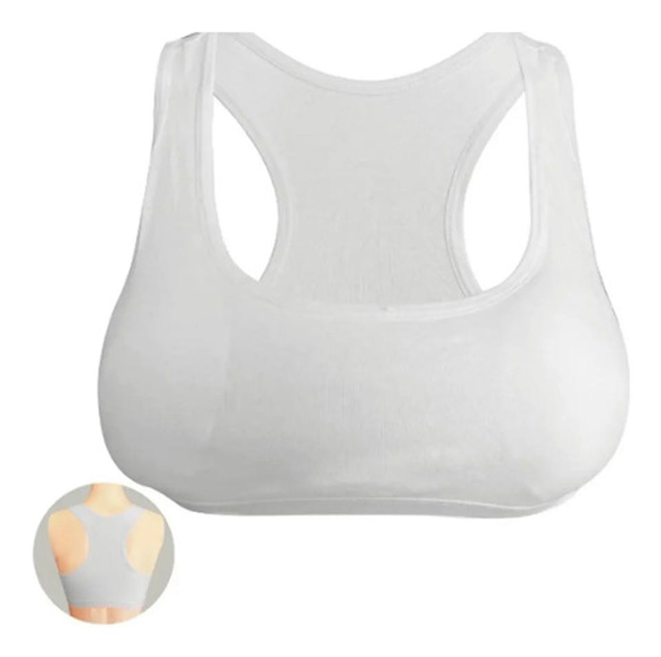 Pack 6 Petos Niña Sostén Deportivo Juvenil 100% Algodón 3