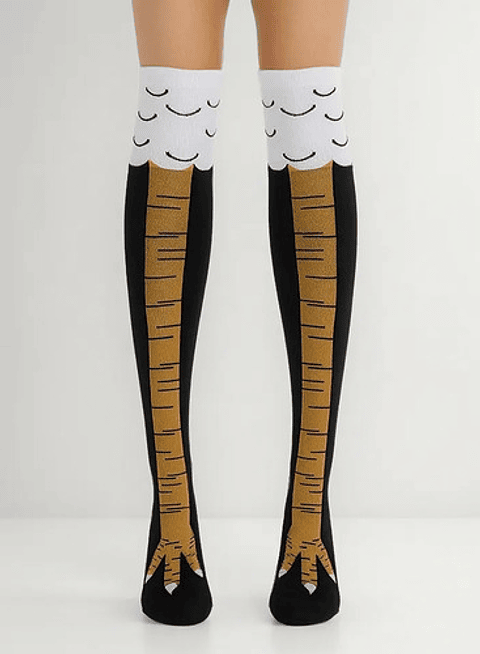 6pares Divertidas Calcetas 3d Pata De Pollo Sobre La Rodilla