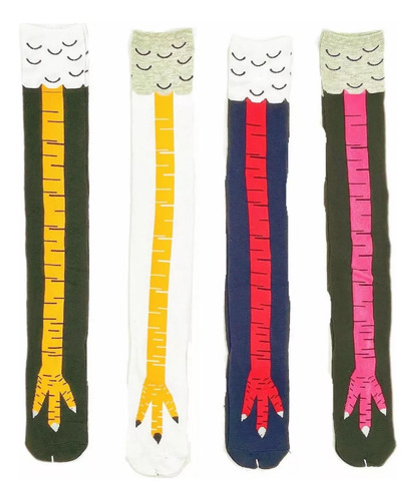 6pares Divertidas Calcetas 3d Pata De Pollo Sobre La Rodilla 2
