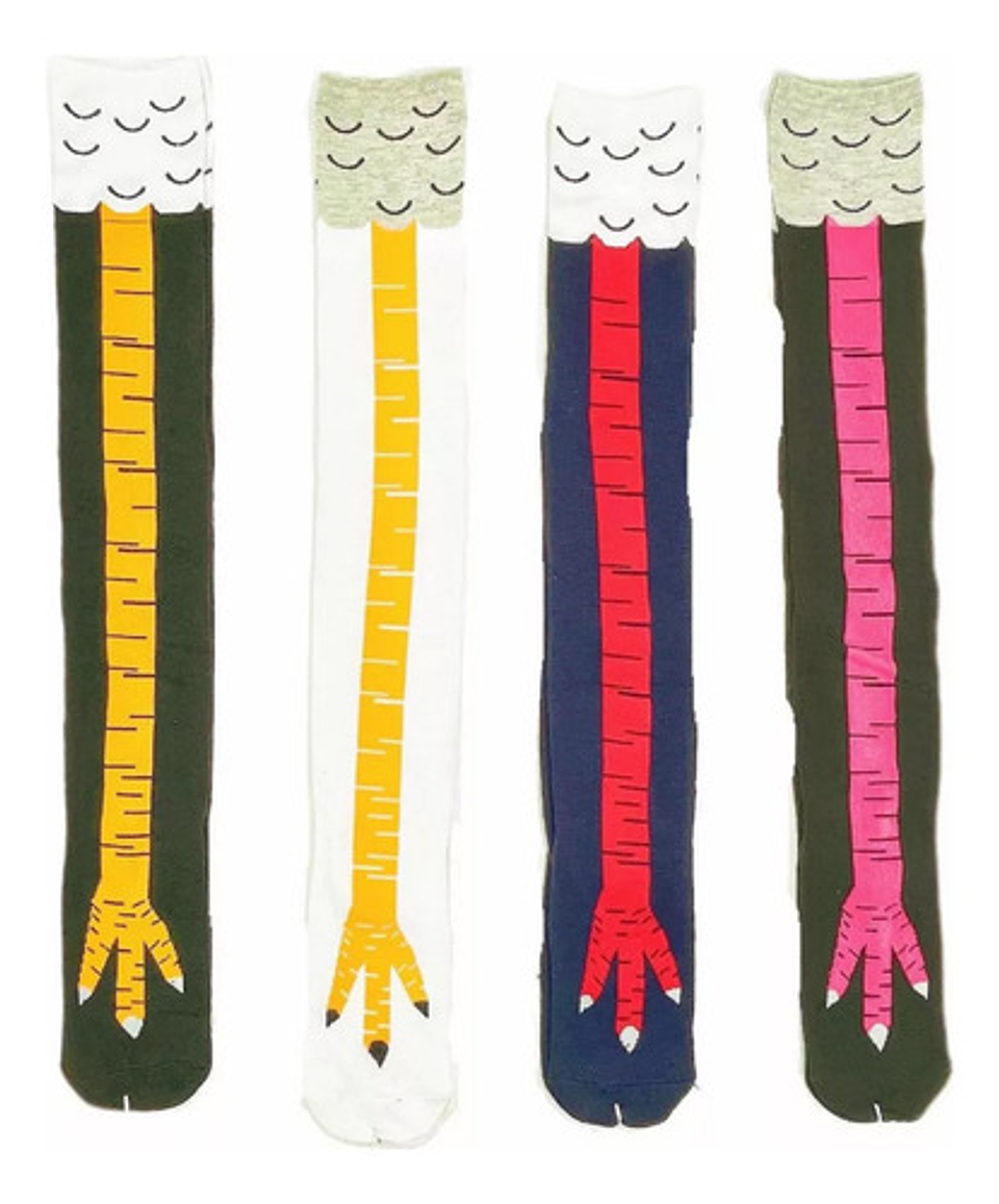 6pares Divertidas Calcetas 3d Pata De Pollo Sobre La Rodilla 2