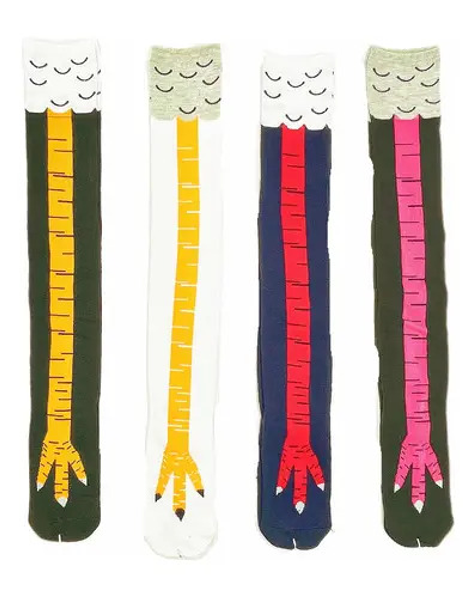 6pares Divertidas Calcetas 3d Pata De Pollo Sobre La Rodilla 15