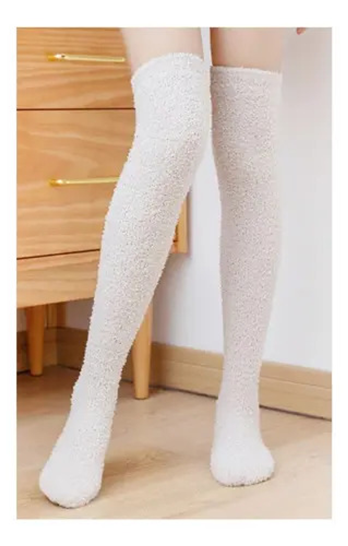 Pack 12 Calcetines De Toalla Larga Polar Mujer Lisos 3