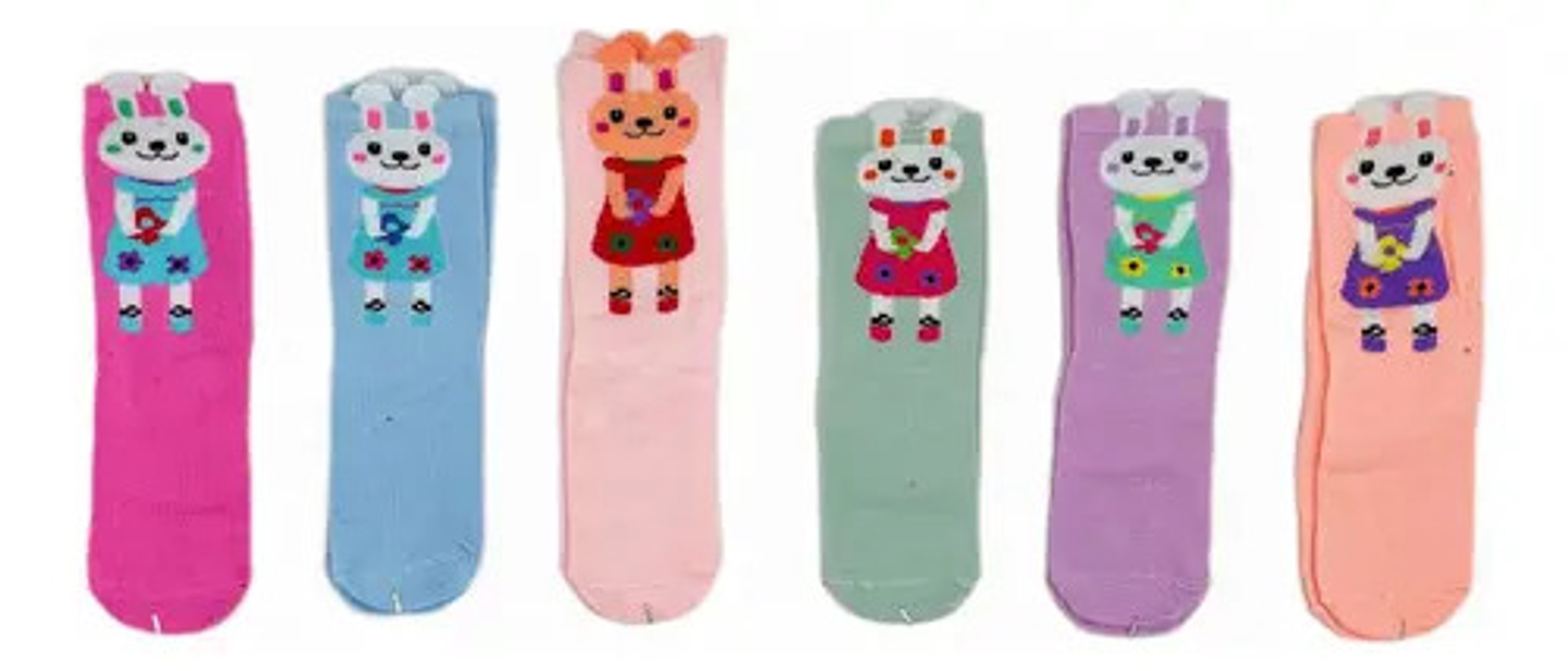 Pack 12 Pares Calcetines Niñas , Diseños 4