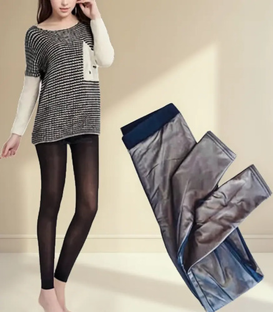 Pack 3 Calzas Efecto Piel Con Chiporro Mujer 5