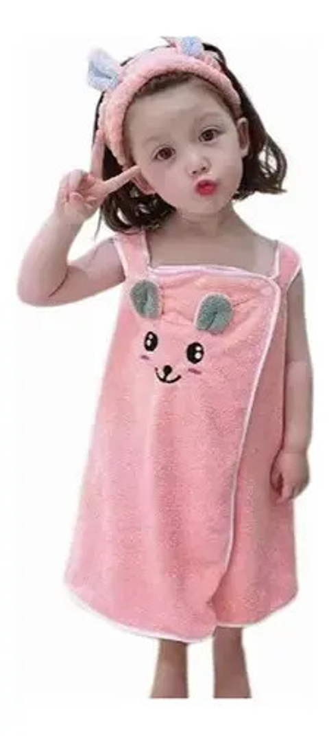 Pack 6 Toalla De Baño Conejo Niña Cintillo Secado Rapido