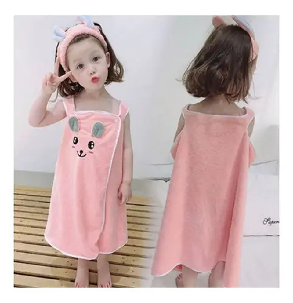 Pack 6 Toalla De Baño Conejo Niña Cintillo Secado Rapido 8