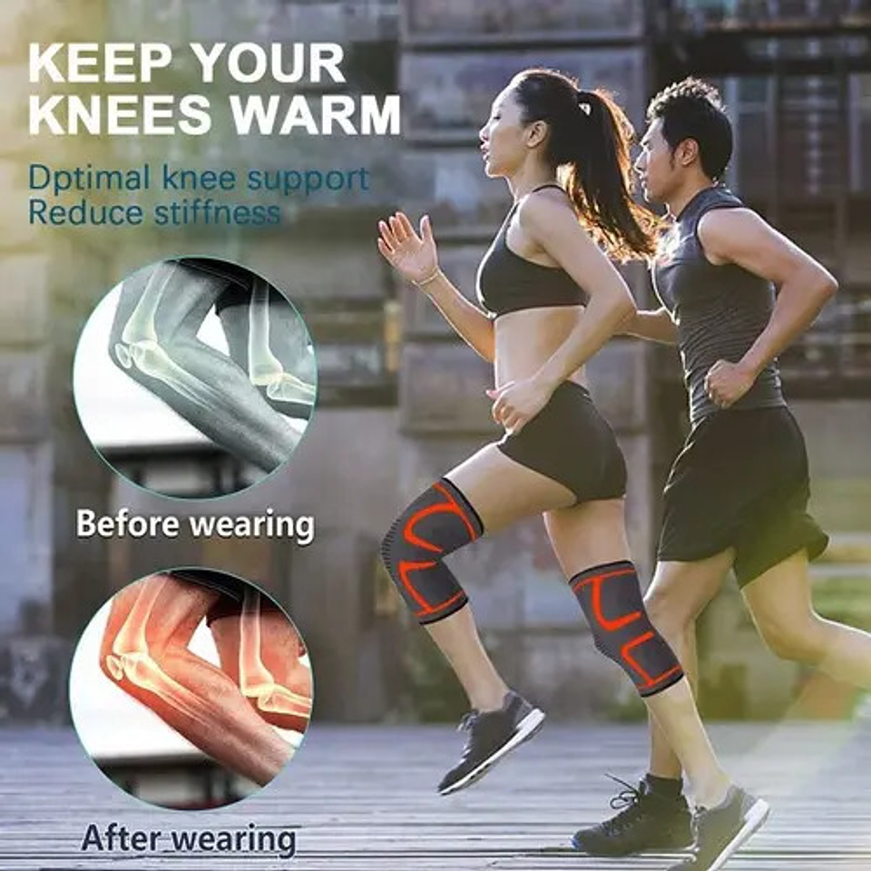 Rodillera Deportiva Ortopédica Soporte Cobre Artritis Un Par 9