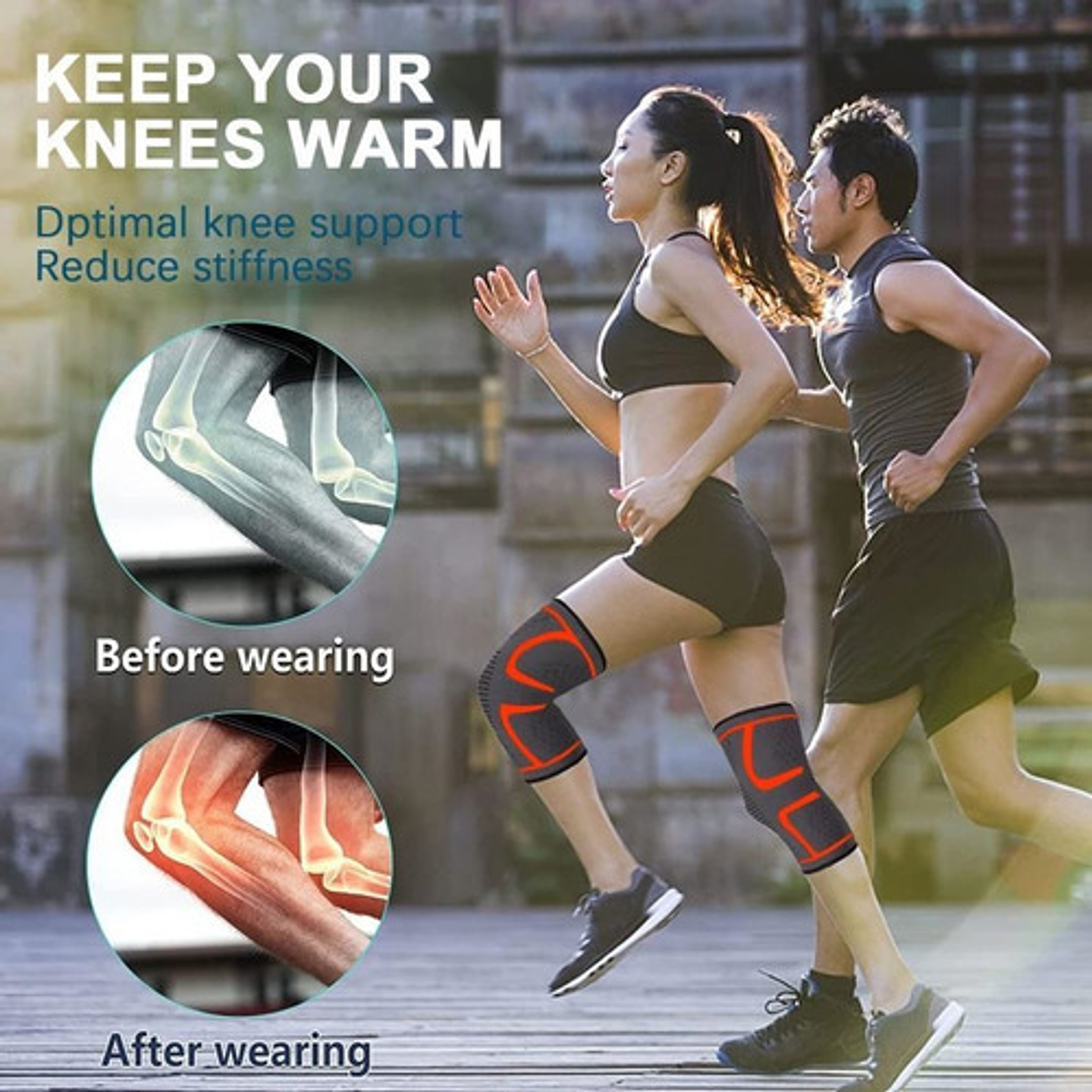 Rodillera Deportiva Ortopédica Soporte Cobre Artritis Un Par 45