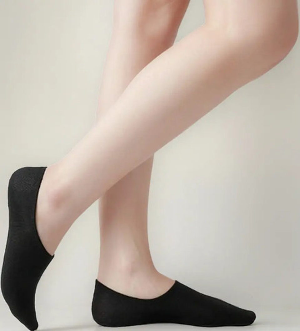 Pack 12 Calcetines Invisible Con Bambu Solo Negro  1