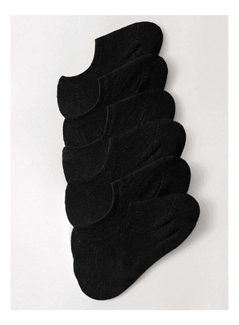 Pack 12 Calcetines Invisible Con Bambu Solo Negro 