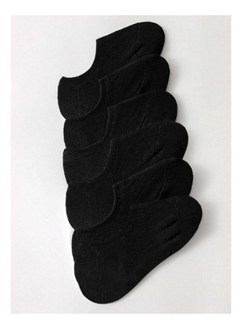 Pack 12 Calcetines Invisible Con Bambu Solo Negro  2