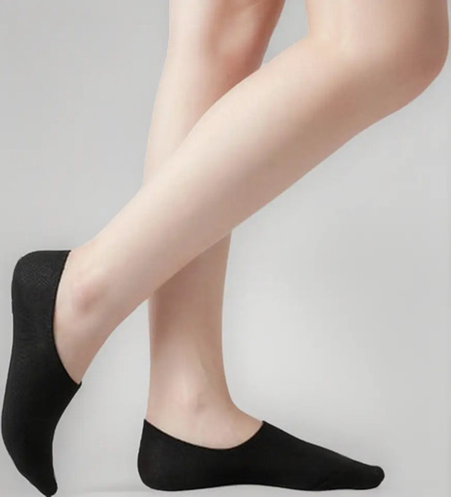 Pack 12 Calcetines Invisible Con Bambu Solo Negro  4