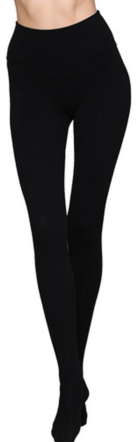 Pack 6 Pantys Medias Con Polar Elásticas De Invierno Con Pie