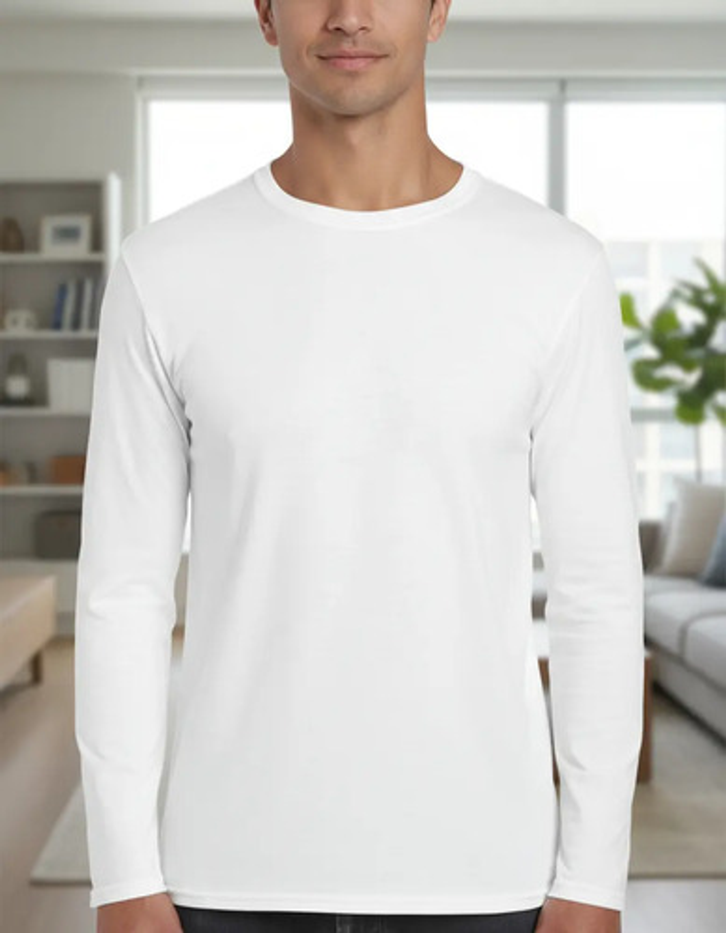 Camisetas Blancas Algodón Con Bambú Manga Larga,4 A 14 Años 1