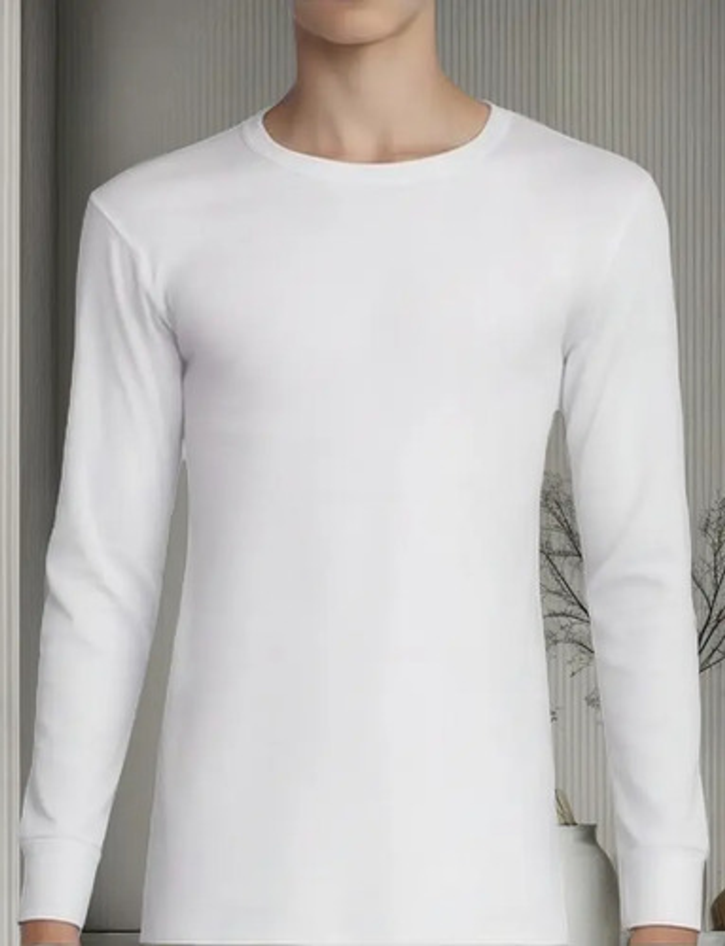 Camisetas Blancas Algodón Con Bambú Manga Larga,4 A 14 Años 2