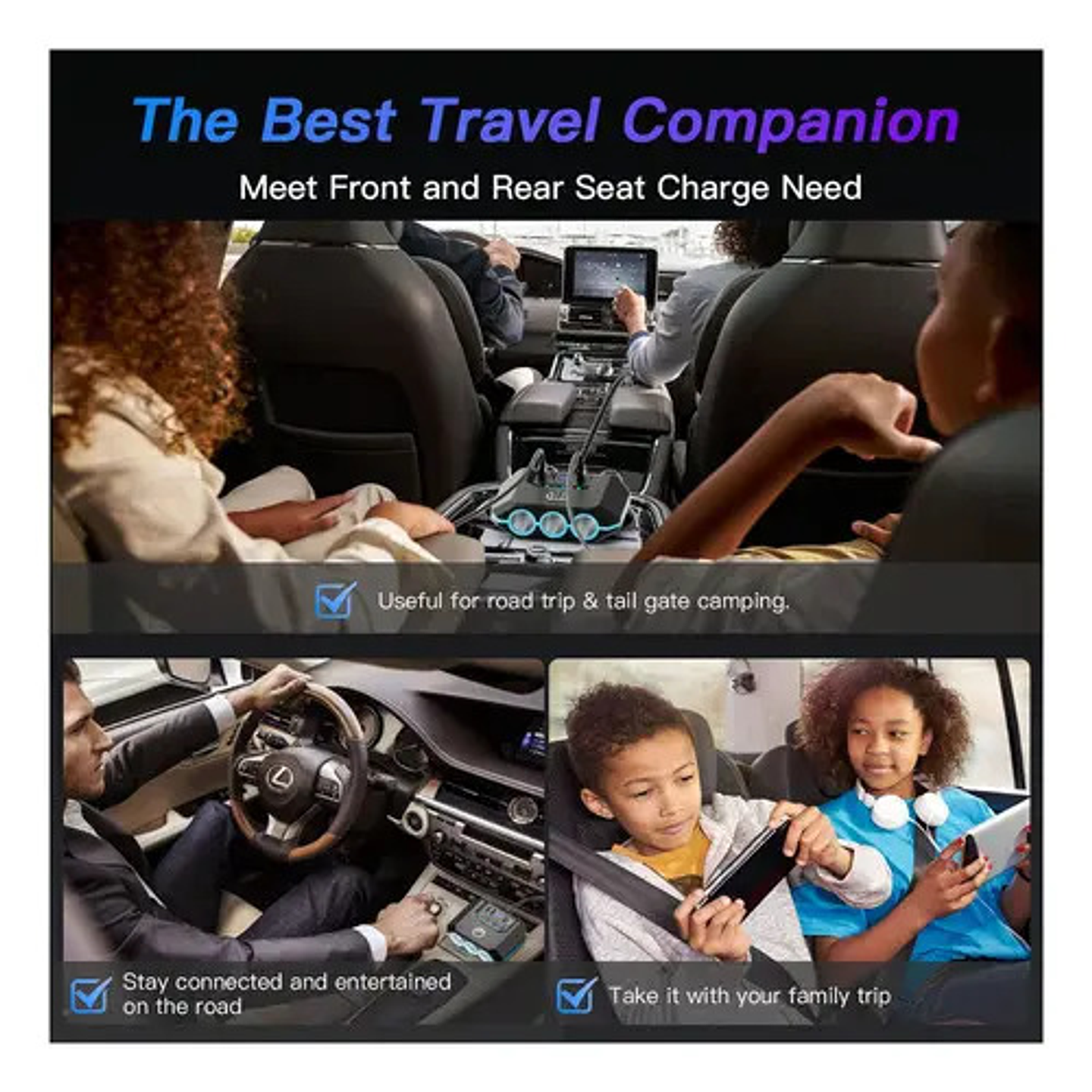 Cargador Rápido 4 Usb Automóvil 120w 2