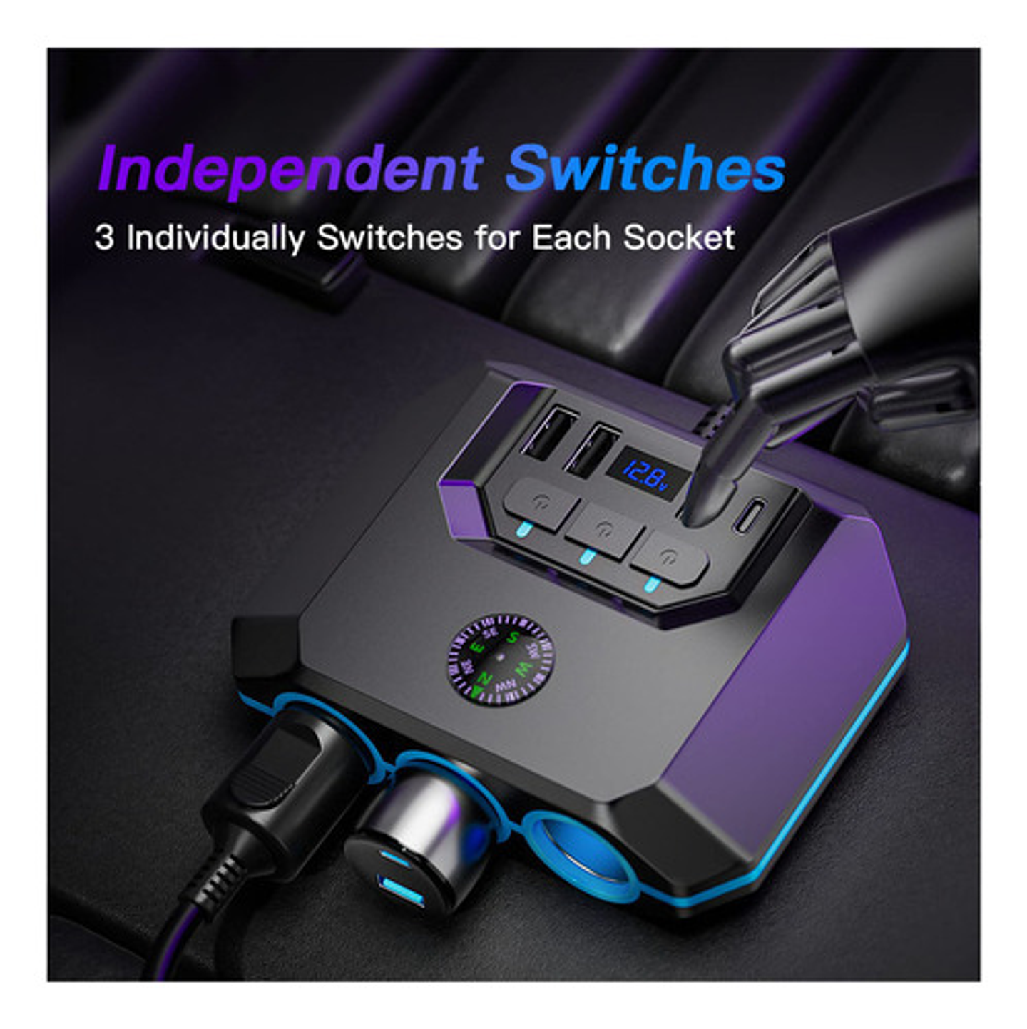 Cargador Rápido 4 Usb Automóvil 120w 5